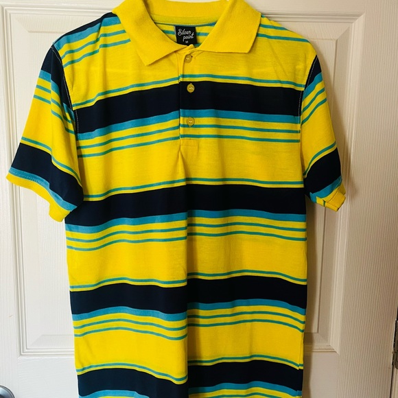 MEN’S YELLOW AND BLUE SHIRT - Picture 1 of 5